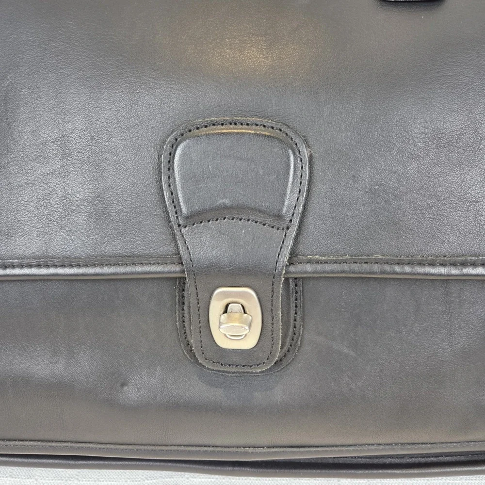 Coach Vintage Black Metropolitan Messenger Bag Leather Briefcase Authentic #5180